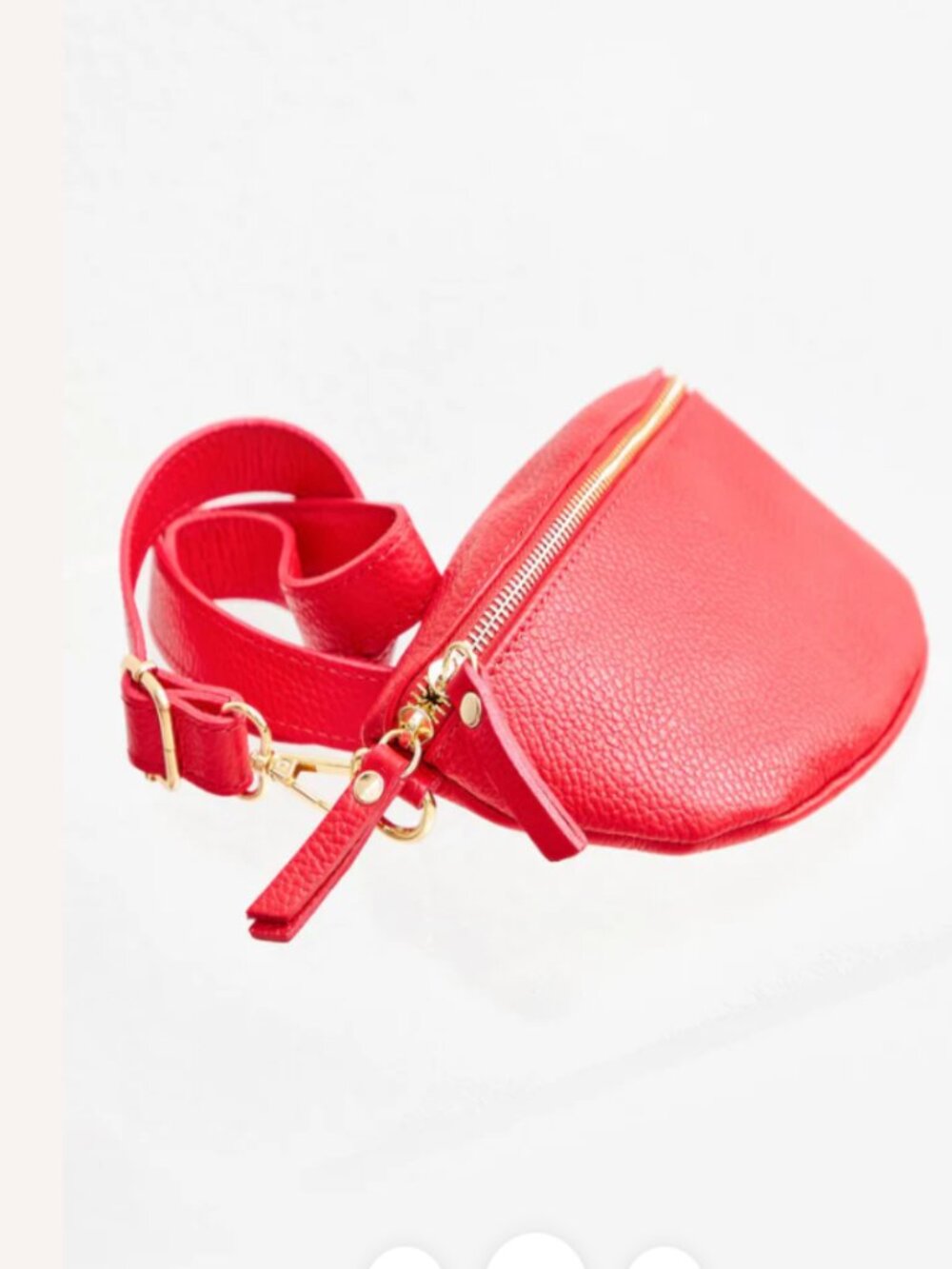 Debbie Katz Shelly Handmade Italian Leather Crossbody Sling Bag Coral Fanny Pack